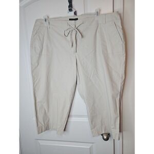Talbots Women's‎ Heritage Cropped Pants Khaki Plus size 20WP  Cotton Spandex
